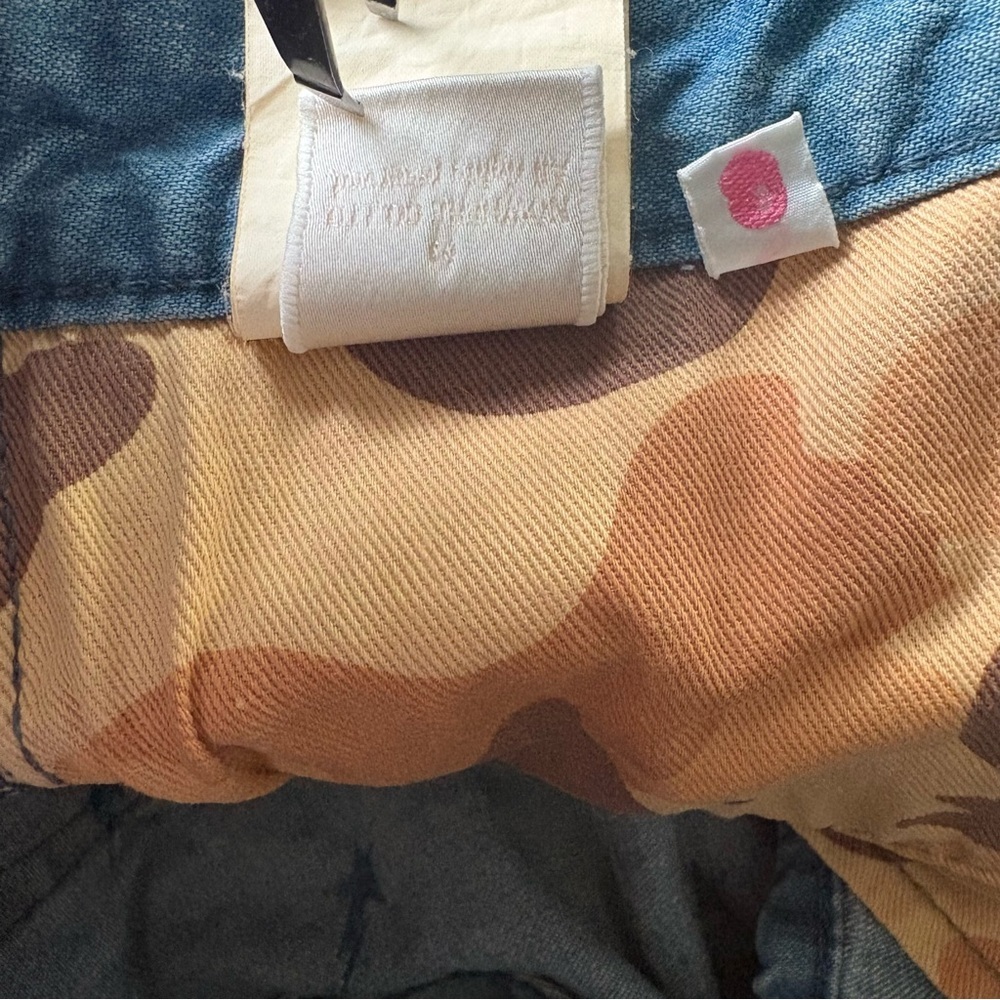 BAPE Women sz S BAPESTA Print Low Rise Denim Shorts A Bathing Ape Japan - Picture 9 of 11